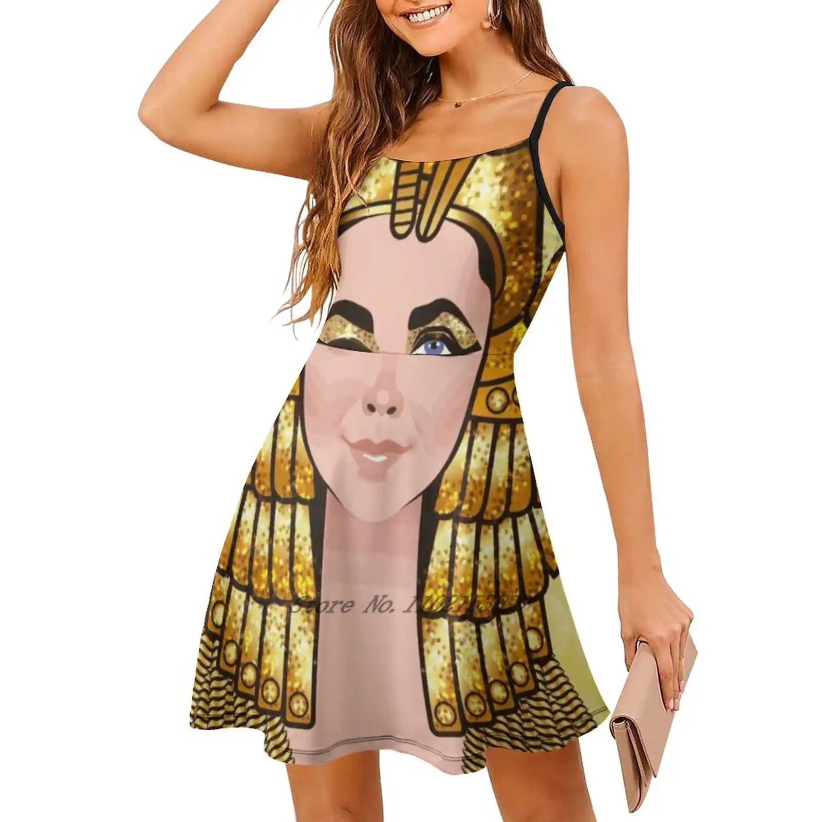 A Wink & A Smile Loose Pocket Dress Print Short Sleeve Dresses Multiple styles Cleopatra Queen Icon Legend Egypt Glamour