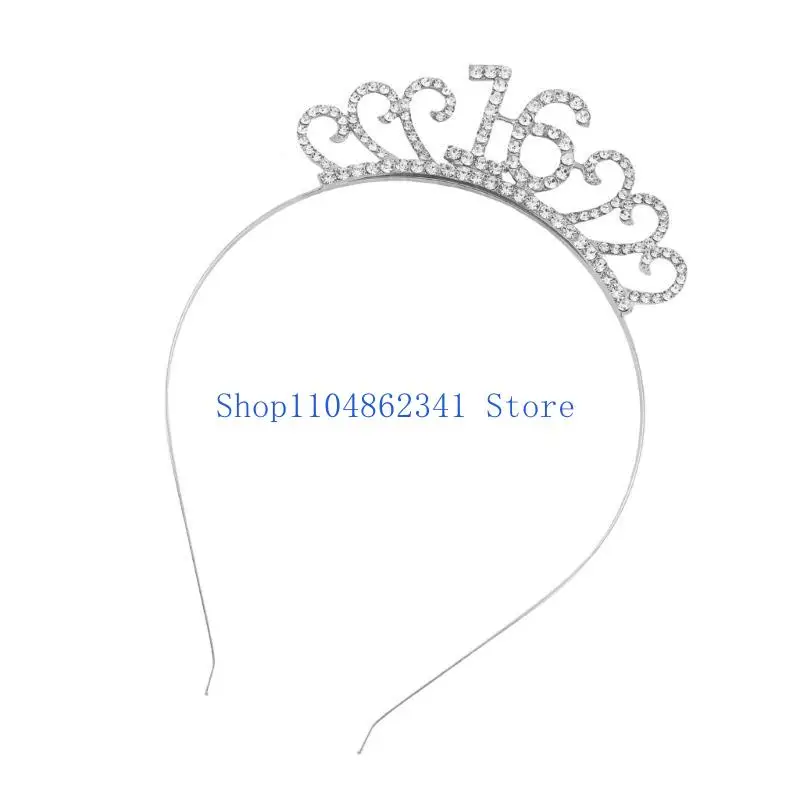 5Asd llamativo 16º cumpleaños Crowns Crowns pesado Bright 16 Headselegiadas para celebraciones cumpleaños