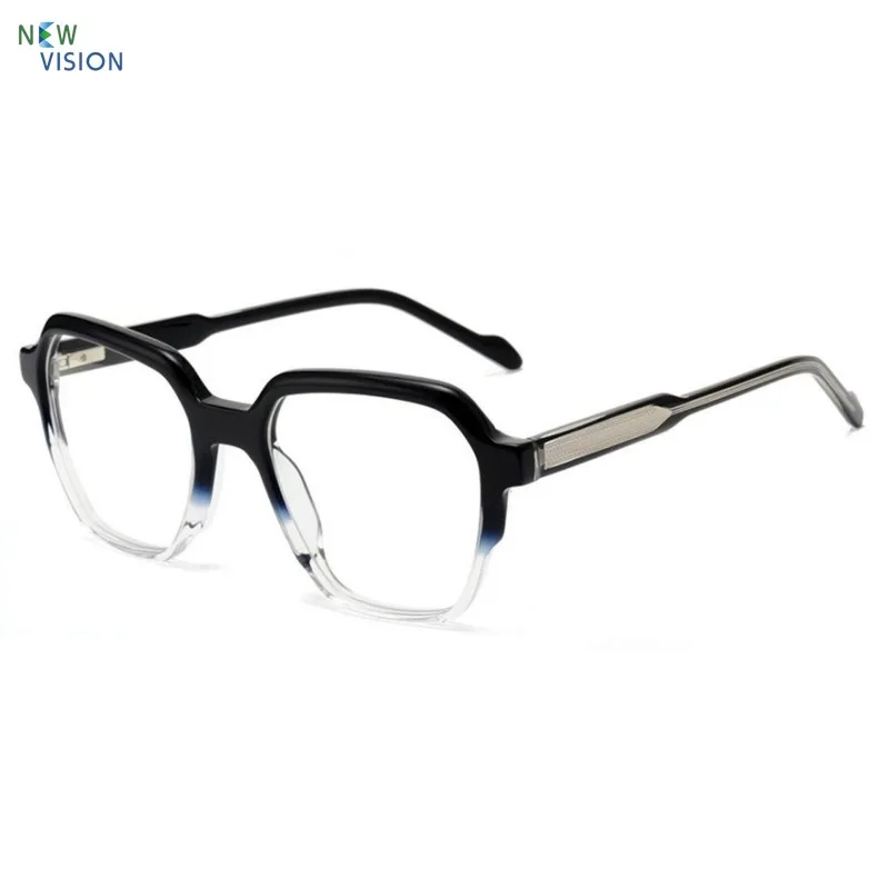 

New Men Women Large Frame Square Optical Glasses with High-quality Acetate Polygonal Retro Myopia Prescription Eyeglass Frames