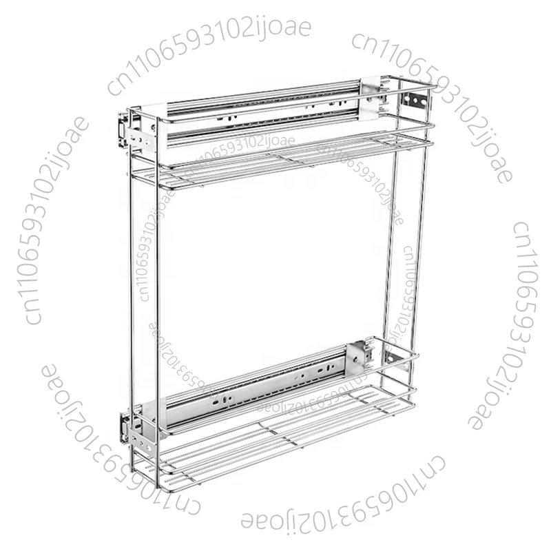 Double Sided Kitchen Accessories Pull Out Basket Stainless Steel Drawer Basket Organizer Storage Sliding Basket