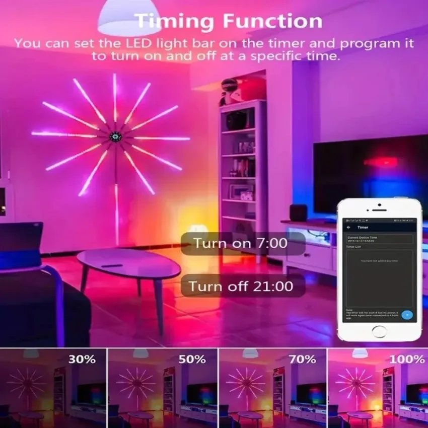 Inteligente led luz ambiente rgb captador de som esports lâmpada controle remoto app ritmo festa de férias natal decoração da parede luzes tira
