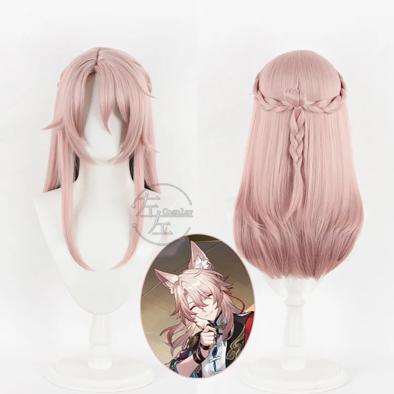 

Jiaoqiu Wig Game Honkai: Star Rail Cosplay Men 60cm Pink Long Hair Jiaoqiu Cosplay Heat Resistant Wig Free Wig Cap