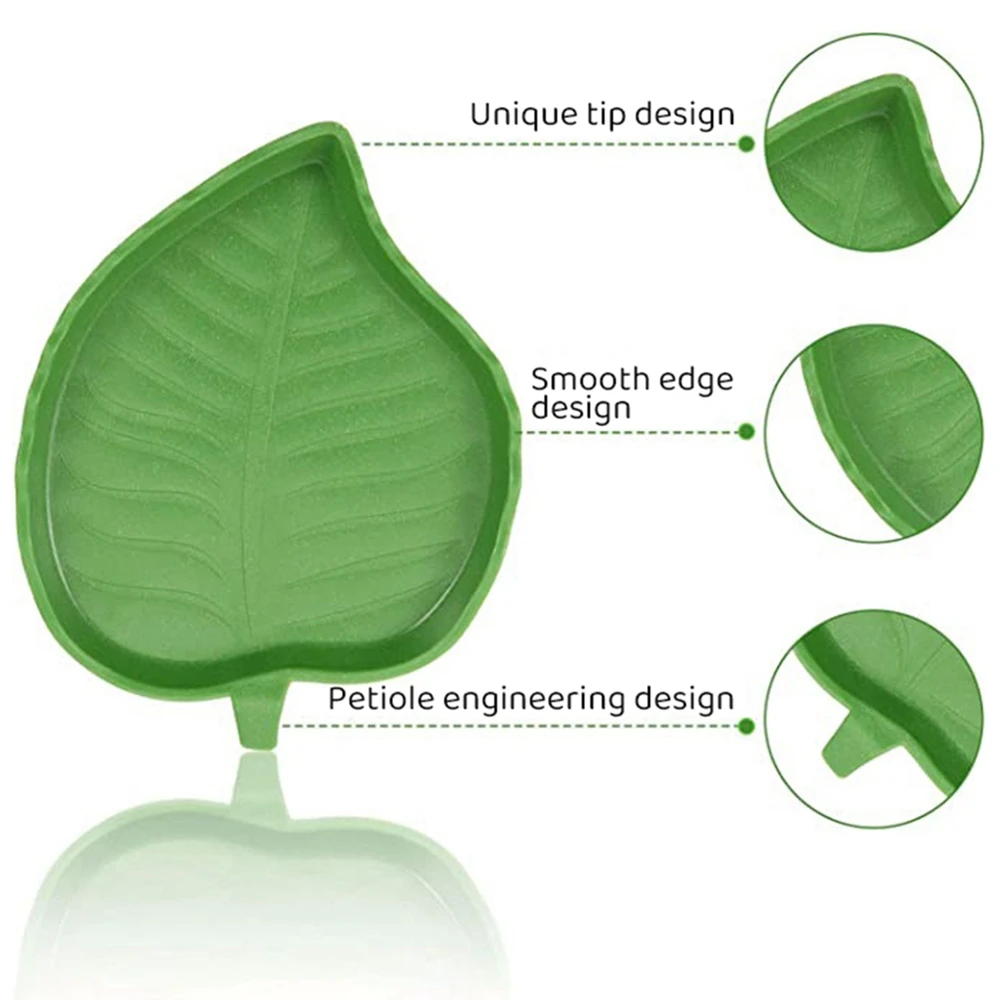거북이 도마뱀 햄스터 뱀용 잎 파충류 음식 물 그릇, 거북이 서식지 액세서리
