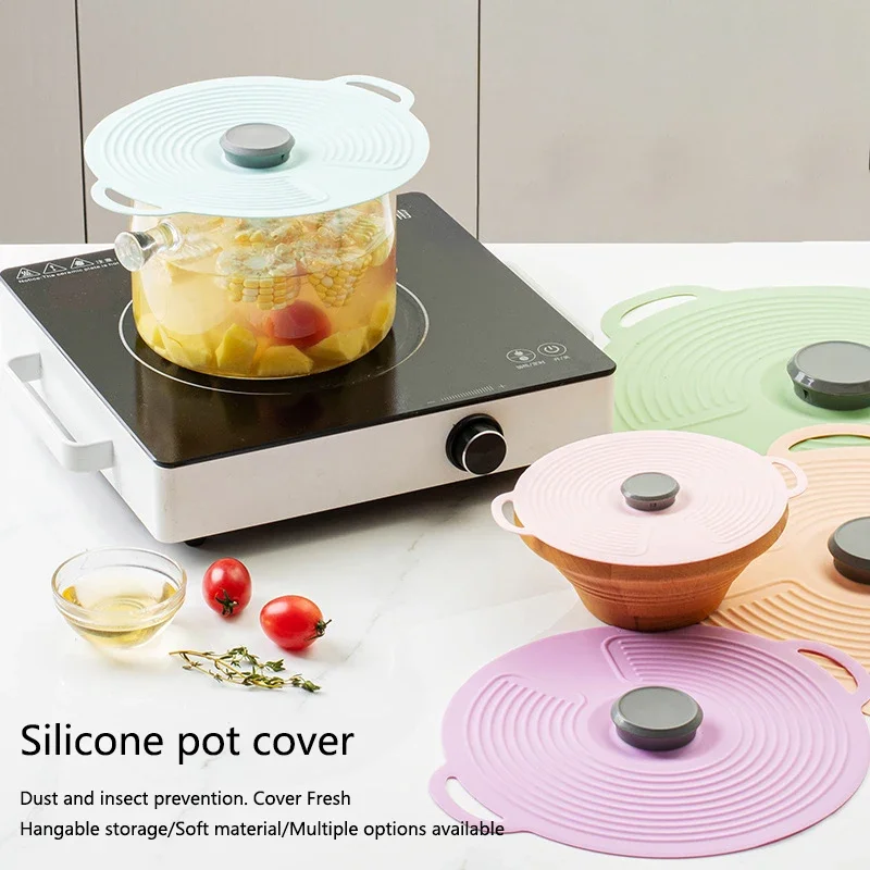 Silicone Fresh-Keeping Cover Heat Resistant Microwave Splatter Cover Boil Over Protector Boil OverUniversal Lid Leak Proof