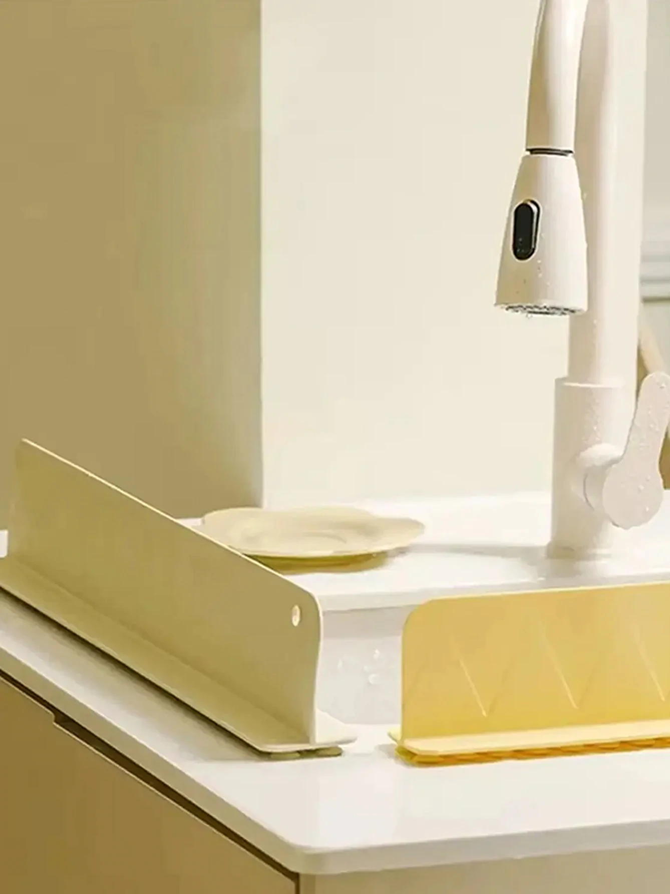 1/2PC Silikon Waschbecken Splash Prävention Mit Saugnapf Nicht Slip Wasser Damm Für Küche Waschen Gerichte Anti-splash Stopper – Detail 6