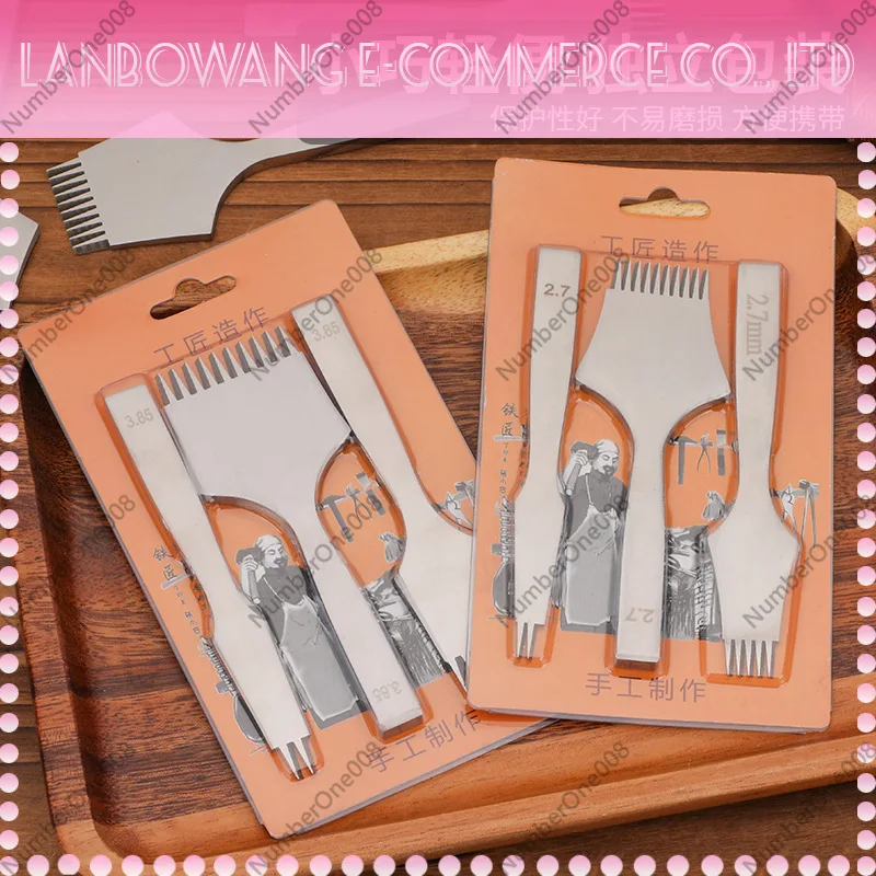 Leather Carving Set Diagonal Flat Diamond Cutting Hand Sewing Punching Tool DIY Craft Kit
