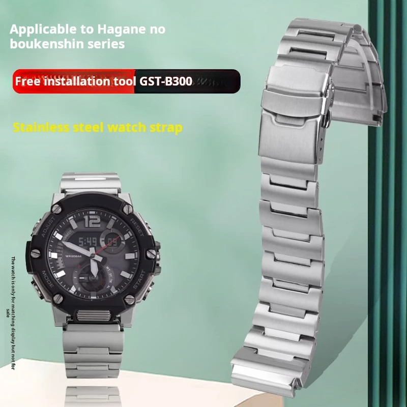 

Для Casio G-SHOCK Steel Heart GST-B300 MWA-100H MWD-100H ремешок для часов из нержавеющей стали мужской металлический ремешок для часов браслет аксессуары