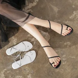 Flat Sandal Shoe Without Fabric PU Fretwork Rubber Slides Flat Sandal Shoe Without PU Fabric Slides Rubber