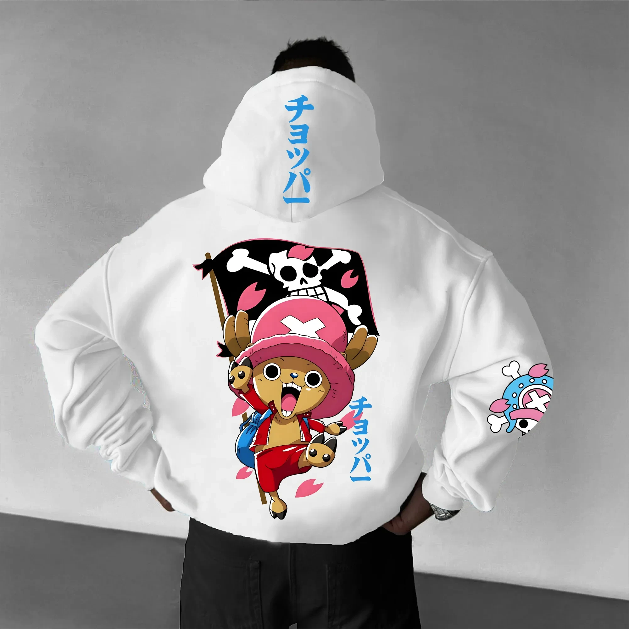 

One Piece Hooded Sweatshirt for Men in Autumn and Winter Season 5, Nika Luffy Fleece Jacket for Warmth, Anime 2D Coat