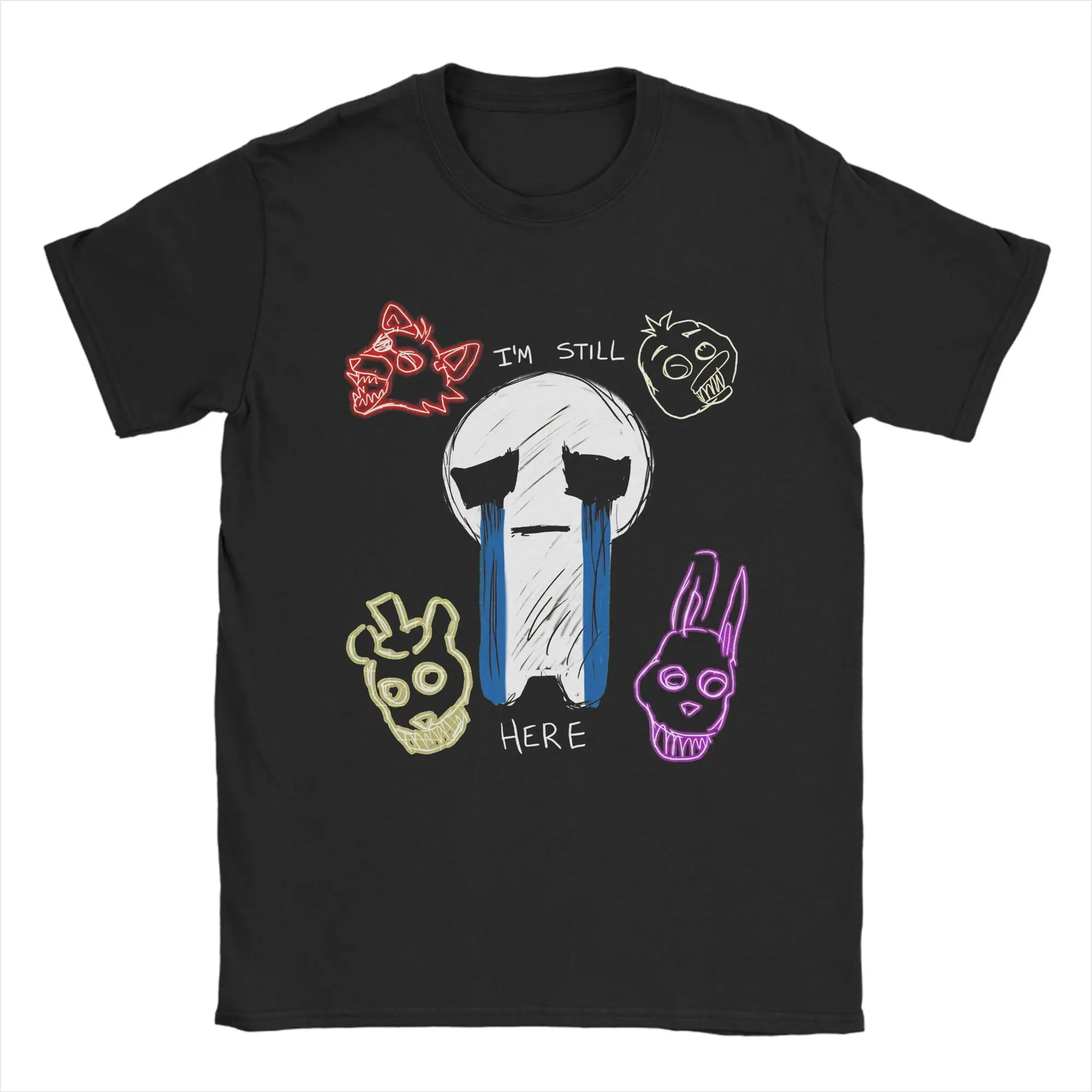 

Vintage T-Shirt Summer Crying Child with pals Fashion T-Shirts FNAF At Freddys Pure Cotton Tshirt for Male Short Sleeve Top Tee