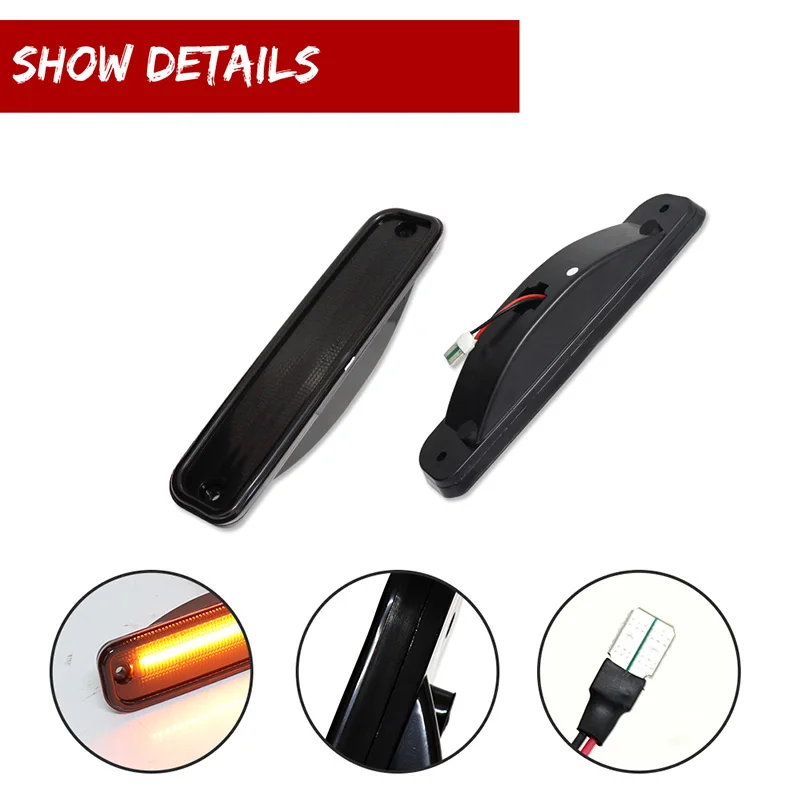 علامة جانبية أمامية وخلفية للسيارة ، أضواء ليد ، شيفروليه بليزر ، بيك أب في الضواحي ، غمك ، جيمني ، بيك أب في الضواحي #2