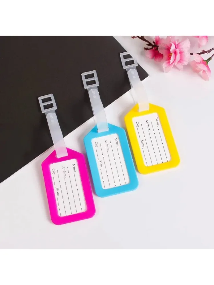 10 pièces étiquette de bagage embarquement expédition étiquettes de bagages en plastique accessoire de voyage femmes hommes valise ID adresse nom titulaire sac étiquette