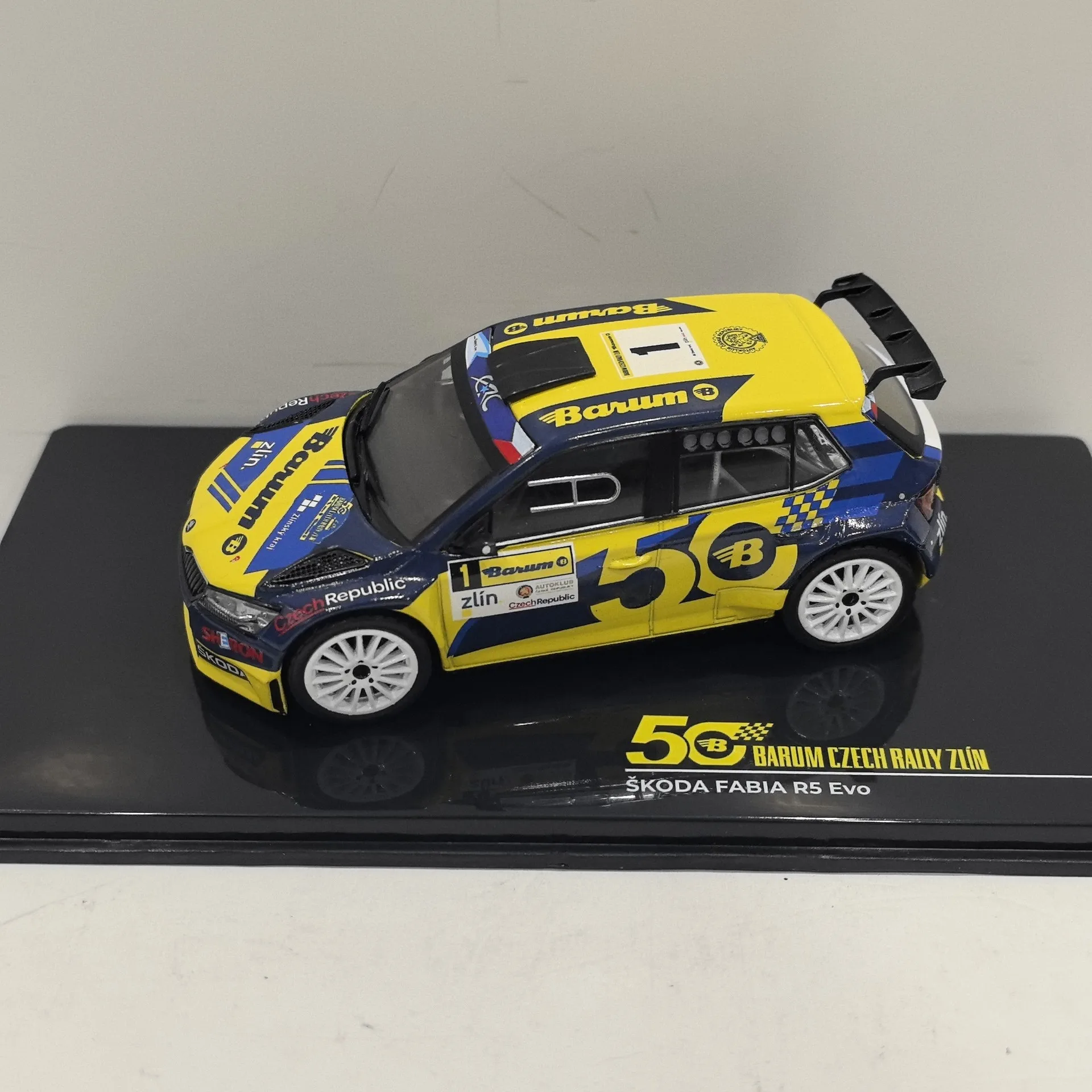 Diecast IXO 1/43 Scale SKODA FABIA R5 EVO #1 Skoda Alloy Car Model Collectible Toy Gift Souvenir Display Ornament