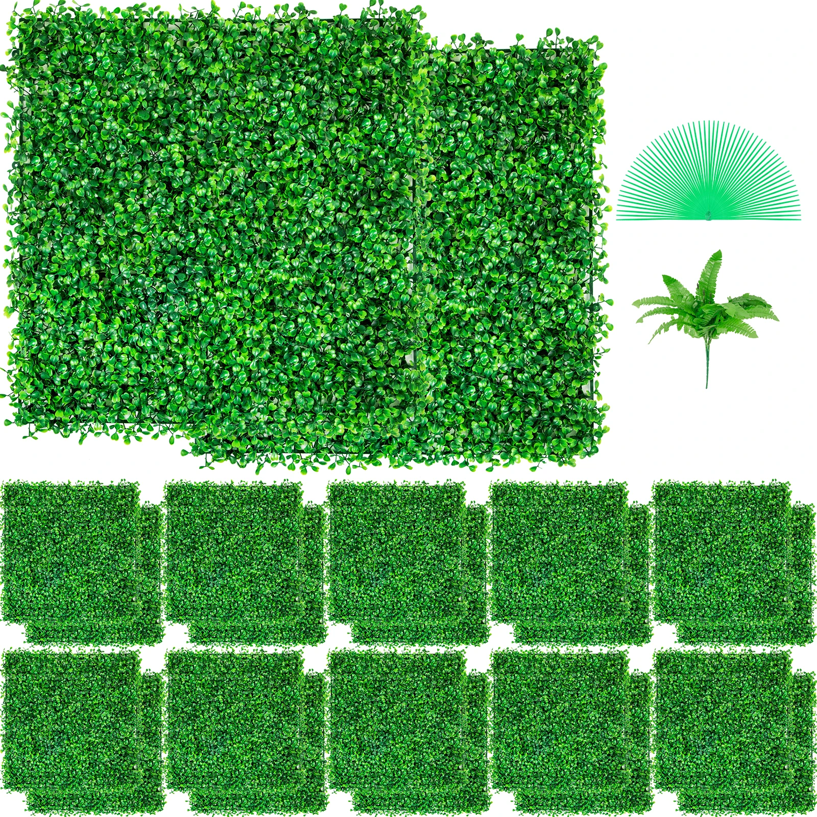 

VEVOR Artificial Grass Backdrop 10"X10" Green Grass Wall Boxwood Hedge Wall Decor Artificial Grass Backdrop for Outdoor Decor