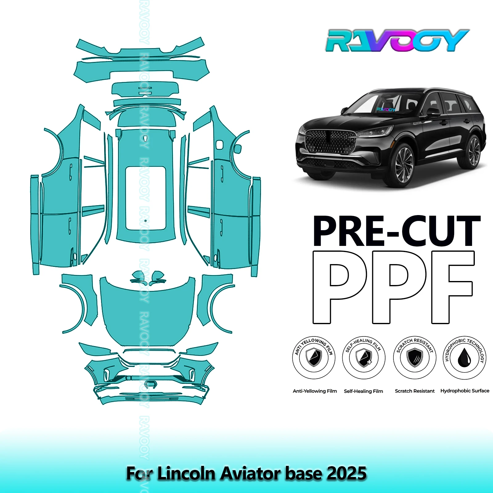 

8.5Mil Precut PPF Paint Protection Film Full Vehicle For Lincoln Aviator base 2025