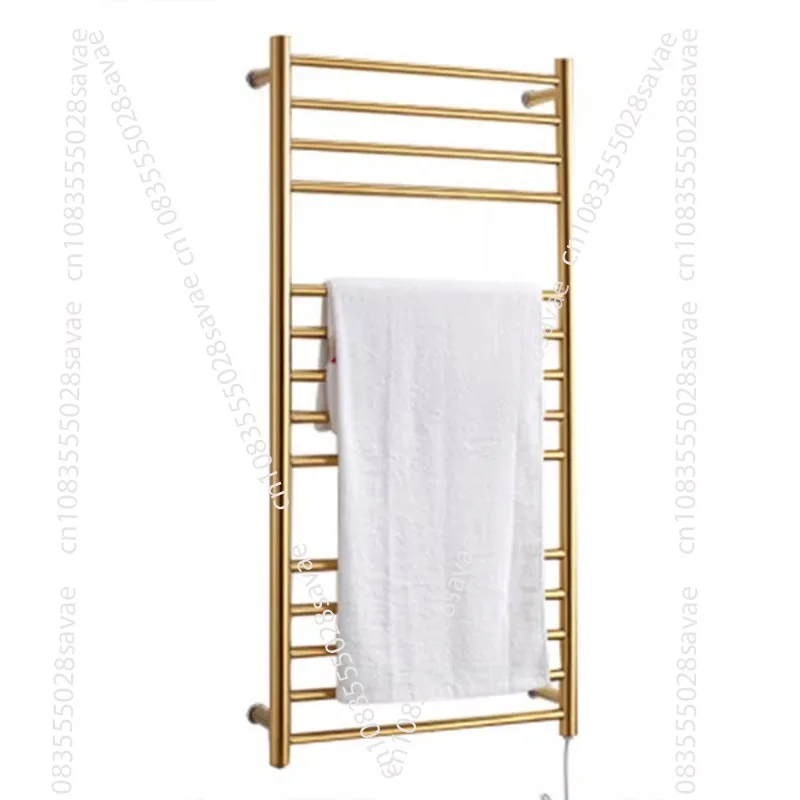 

9006 Smart Electric Towel Rack Bathroom Trendy Gold Heating and Drying Shelf with Timing Temperature Controller
