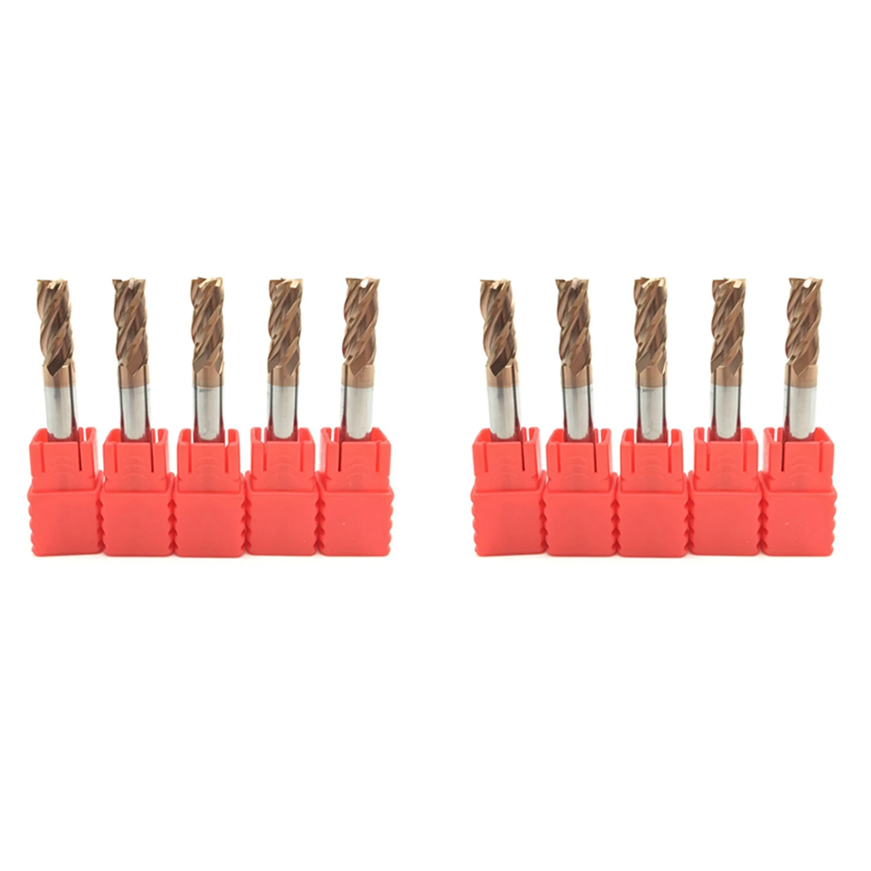 HRBAJ-10PCS 6Mm 4 Flute Carbide Endmills CNC Milling Cutter Milling Slotting Profiling Face Mill Spiral Bits