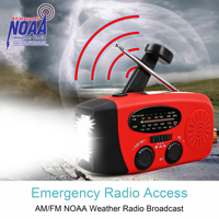 Emergency Weather Radio,Portable Hand Crank Radio,Solar Powered,AM/FM NOAA,SOS Alarm,Flashlight 2000mAh Rechargeable Power Bank