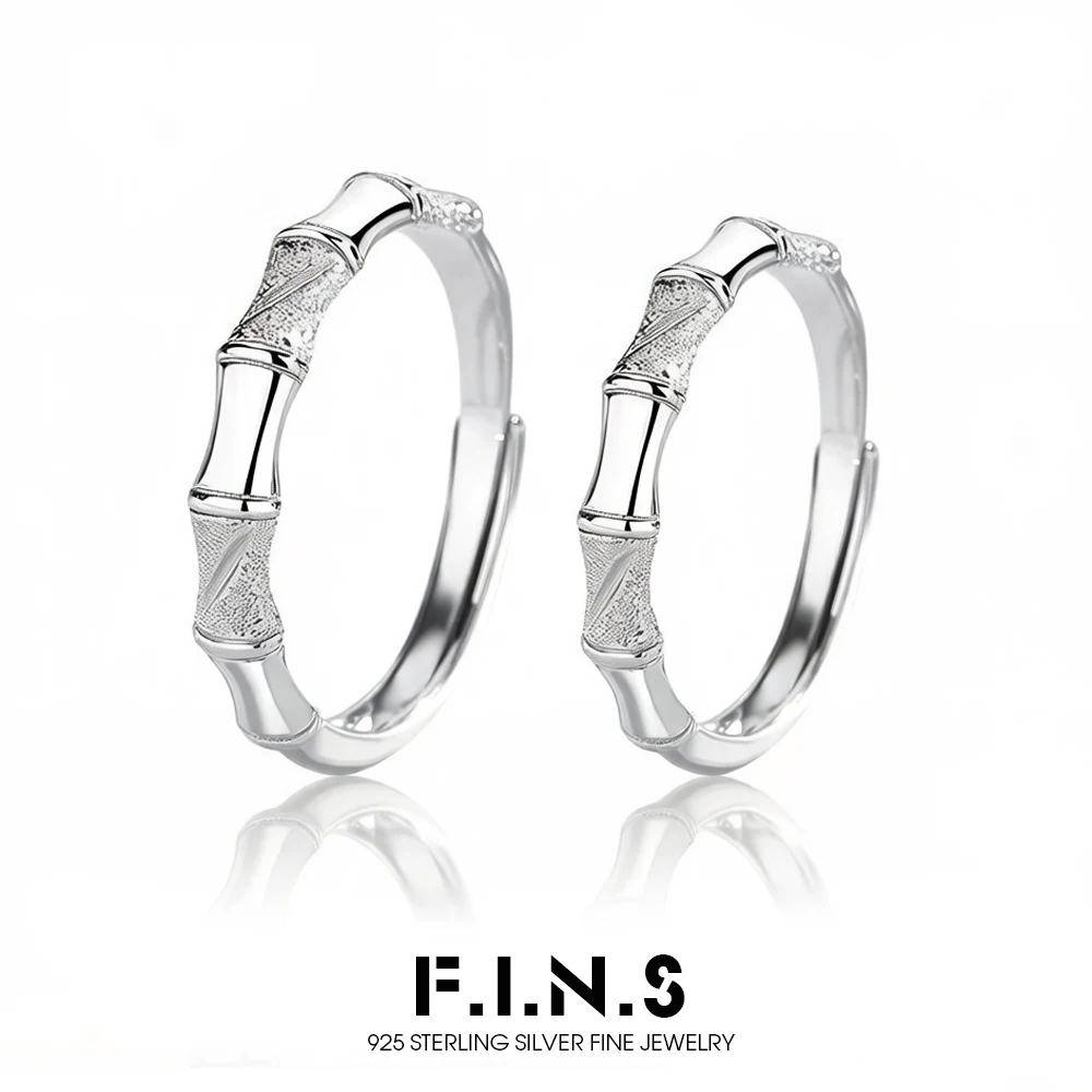 

Кольцо F.I.N.S S925 из стерлингового серебра с бамбуковым узором, женское модное кольцо с цирконием, открытое регулируемое, для пар, для помолвки, вечеринки, изысканные ювелирные украшения, подарки для влюбленных