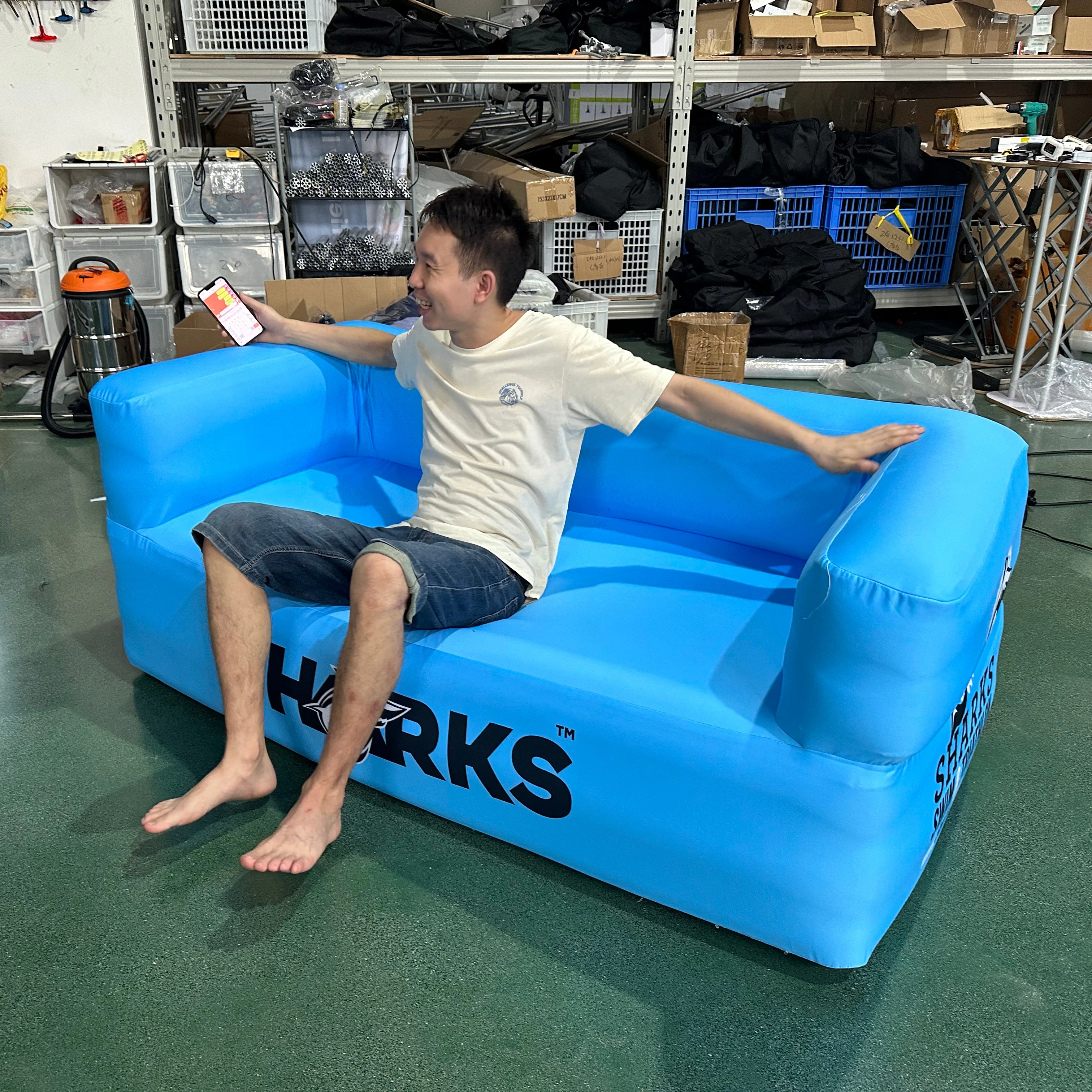 Factory Customized Design Air Sealed Two People Inflatable Sofa Set Inflatable Double Seat for Exhibition Event Race