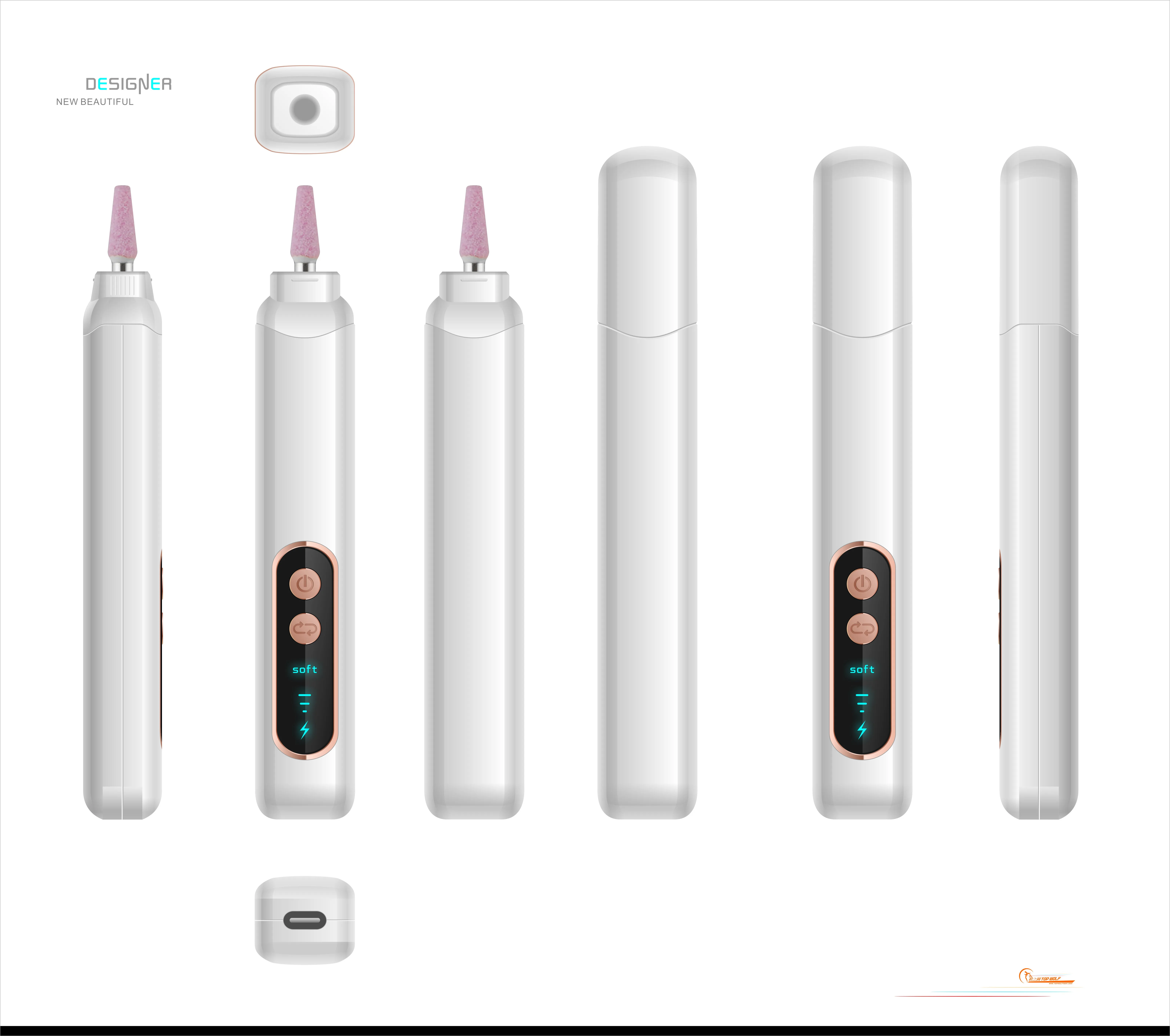 Professionelles Maniküre- und Pediküre-Set, kabelloses elektrisches Nagelfeilen-Set, Nagelbohrmaschine, Hand- und Fußpflege-Werkzeug zum Schleifen von Trim Polish – Detail 12