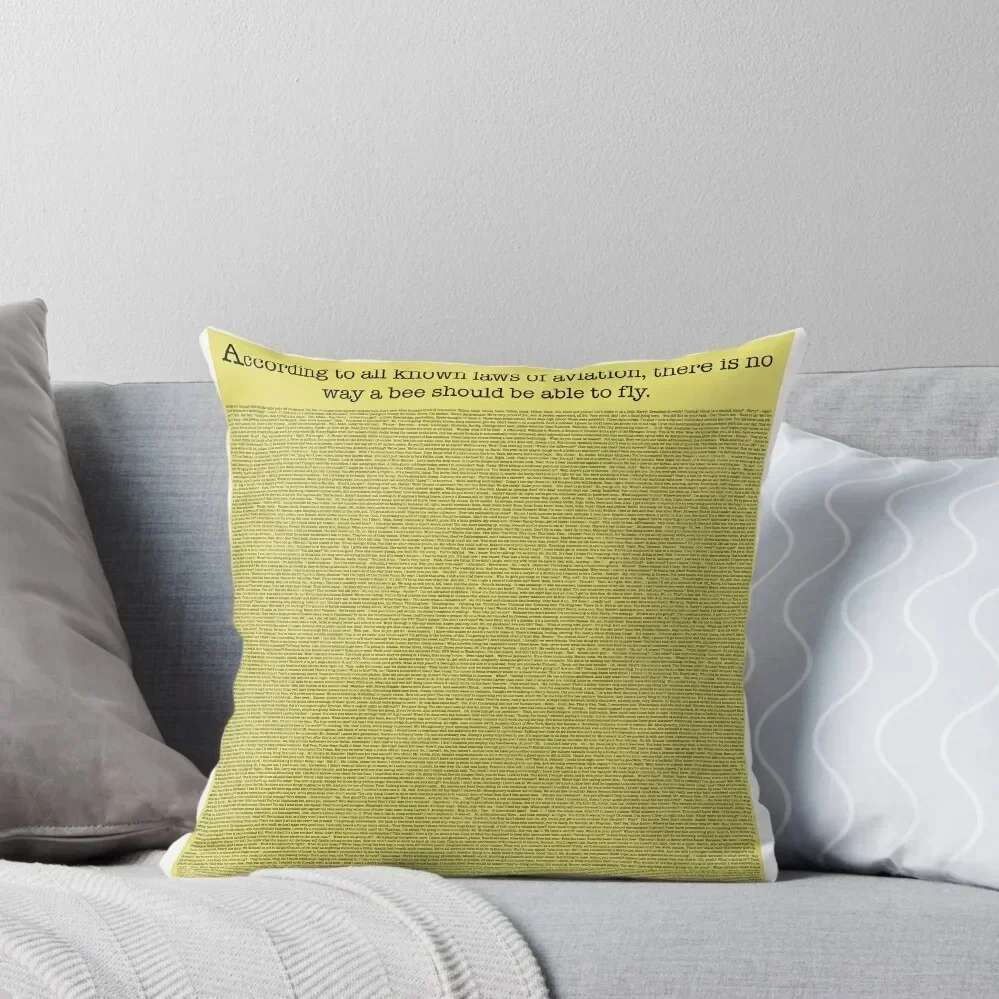 

The Entire Bee Movie Script Throw Pillow Cushion Covers For Living Room Custom Cushion Photo christmas pillowcases pillow