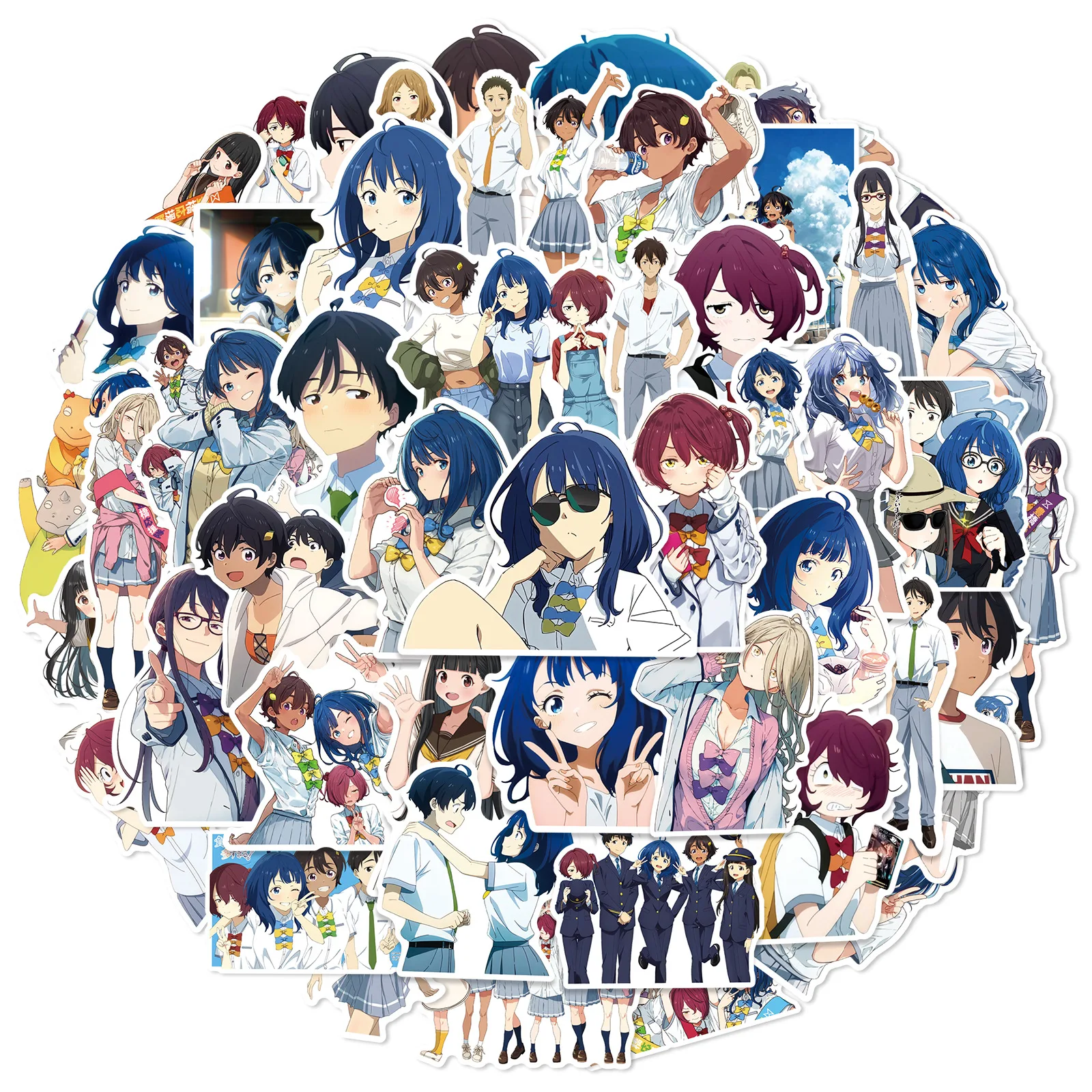 50Pcs Anime Too Many Losing Heroines! Stickers Yanami Anna Yakishio Remo DIY Stickers Scrapbooking Phone Luggage Decals