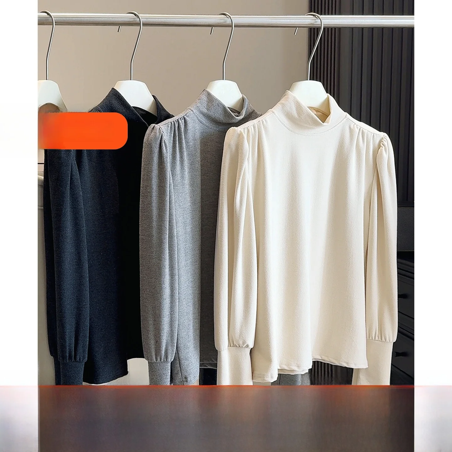 

Thiened Soft Loose Bubble Sve ter Ne Base irt Женская повседневная внутренняя одежда Верхняя одежда из полиэстера