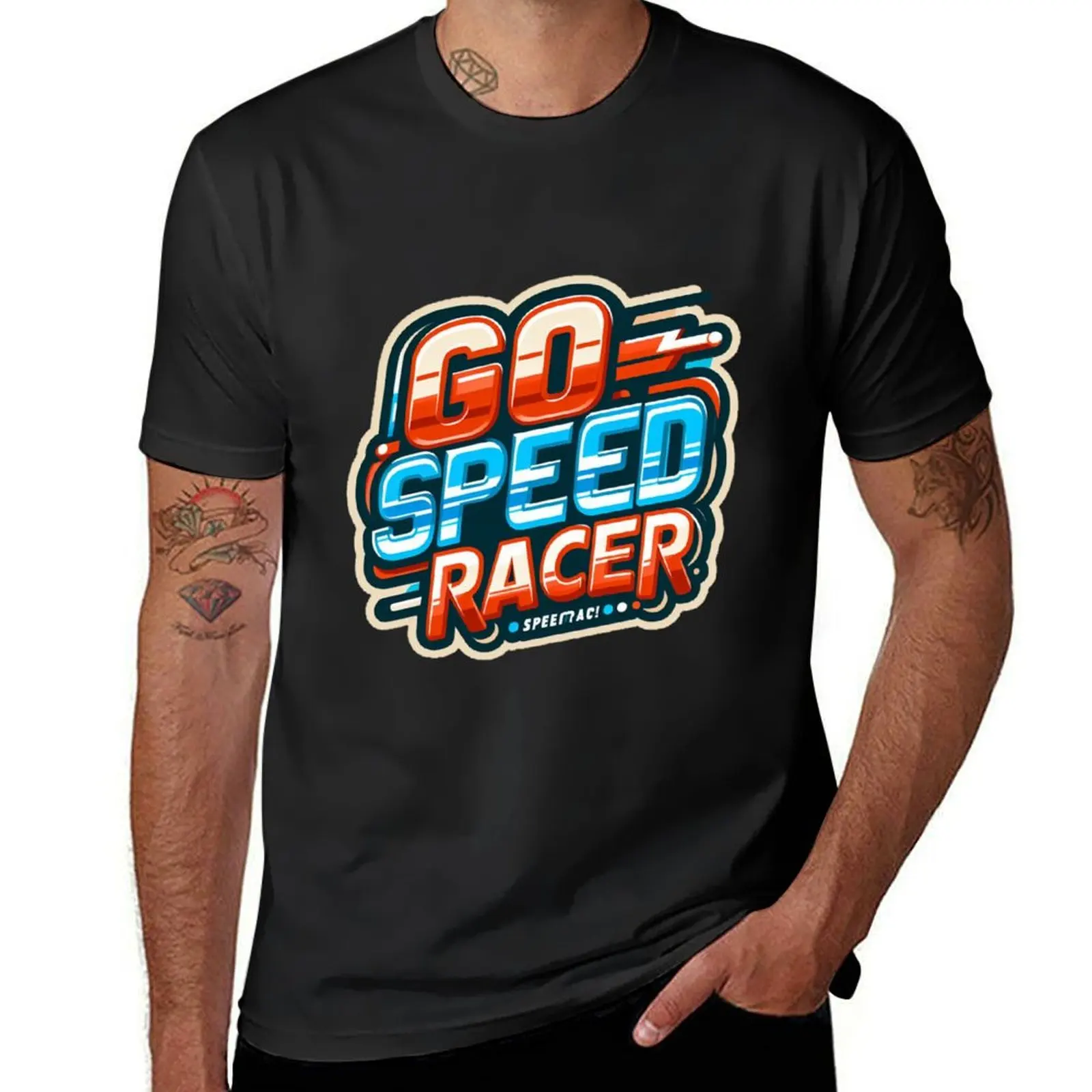 

Go speed racer T-Shirt anime customs Aesthetic clothing blacks mens vintage t shirts