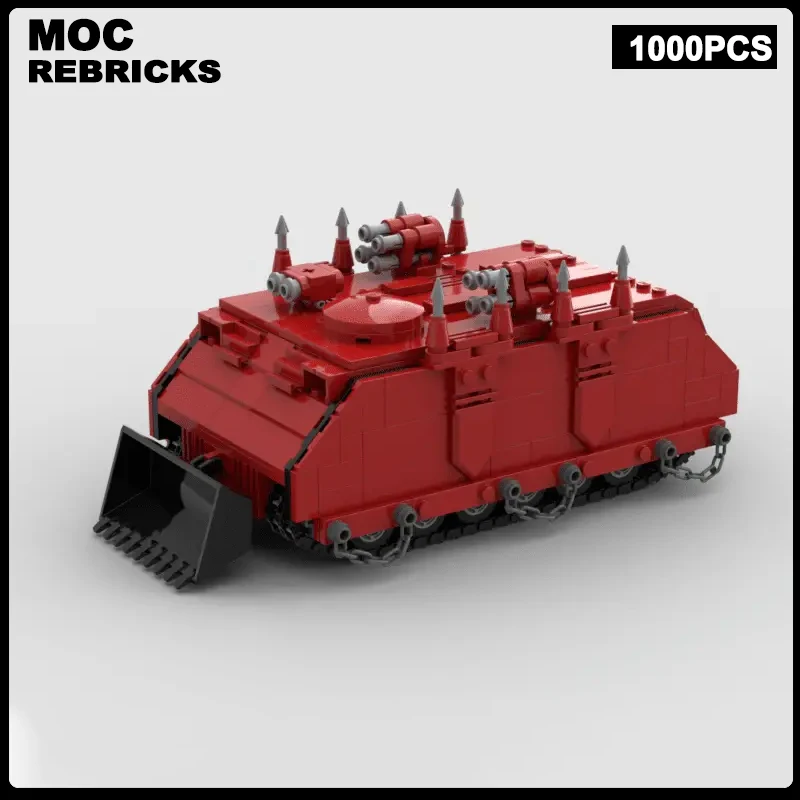 WW2 Military Series Warhammer Rhino Red Corsairs MOC Building Block Armored Vehicle  Assembly Model Brick Toys Children's Christ