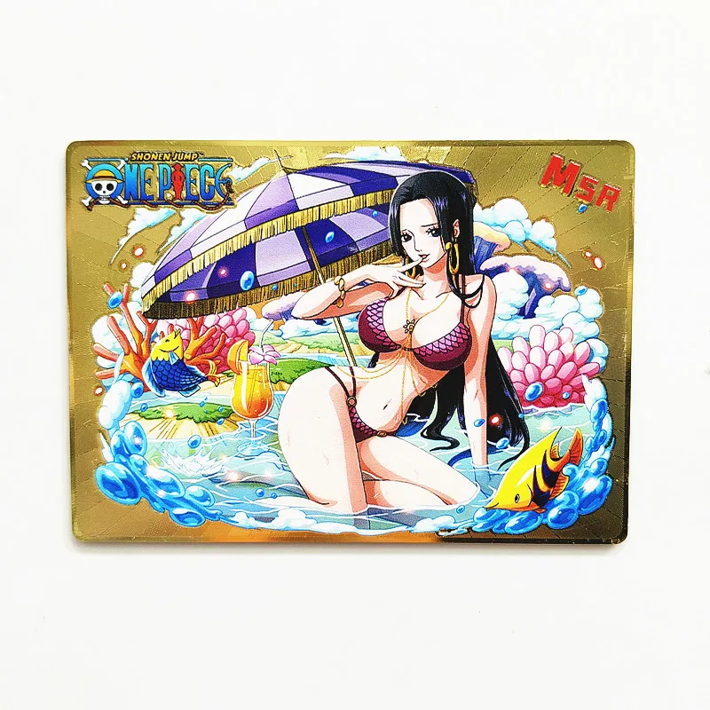 One Piece Hancock Nami Robin Anime Characters Bronzing Game Collection Metal Card Rare Cartoon Toy Flash Card Christmas Gift