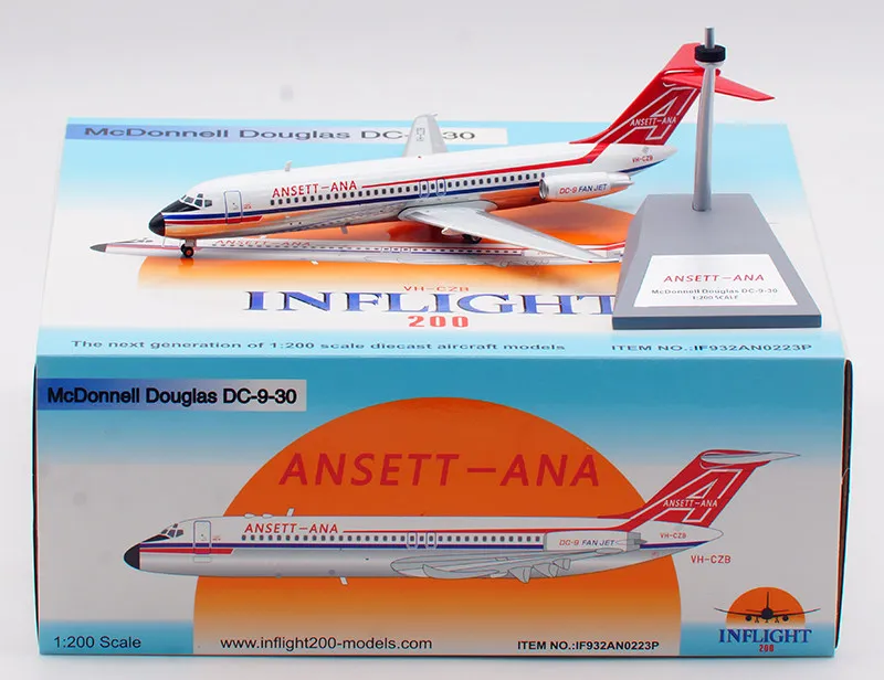 

IF932AN0223P Alloy Collectible Plane Gift INFLIGHT 1:200 ANSETT-ANA McDonnell Douglas DC-9-30 Diecast Aircraft Jet Model VH-CZB