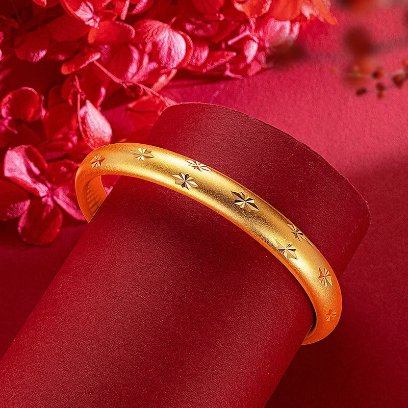 

999 real gold 18K yellow gold Golden Heart-sutra Giptianxing Bracelet Closed 8N Ethnic Heart-sutra Bracelet