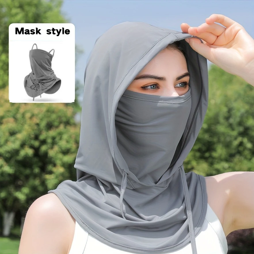 1-teiliges UV-Schutz-Gesichtsschutz-Set, Sonnenhut, Nackenschutz, Maske, Schal-Kombination, große Abdeckung, atmungsaktiv für Outdoor-Aktivitäten