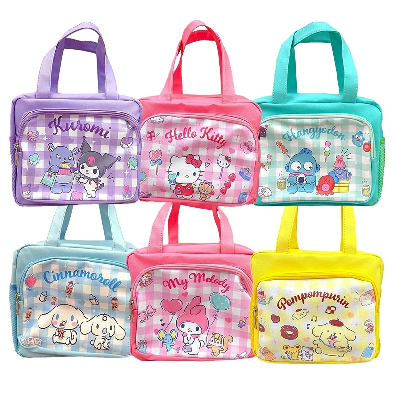 Sanrio Anime Cinnamoroll My Melody Purin Dog Cartoon Lunch Box Bag Multi-pocket Organizer Tote Bag Kuromi Christmas Gift