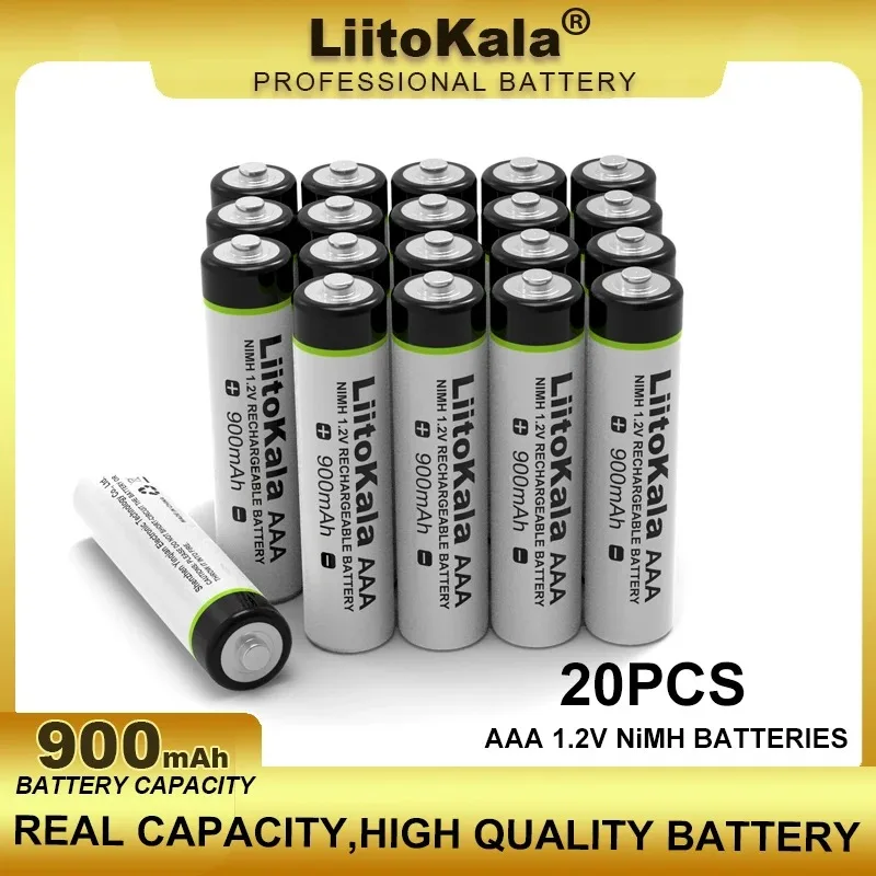 20PCS LiitoKala AAA NiMH 1.2V Rechargeable Battery 900mAh Suitable For Toys, Mice, Electronic Scales, Etc.