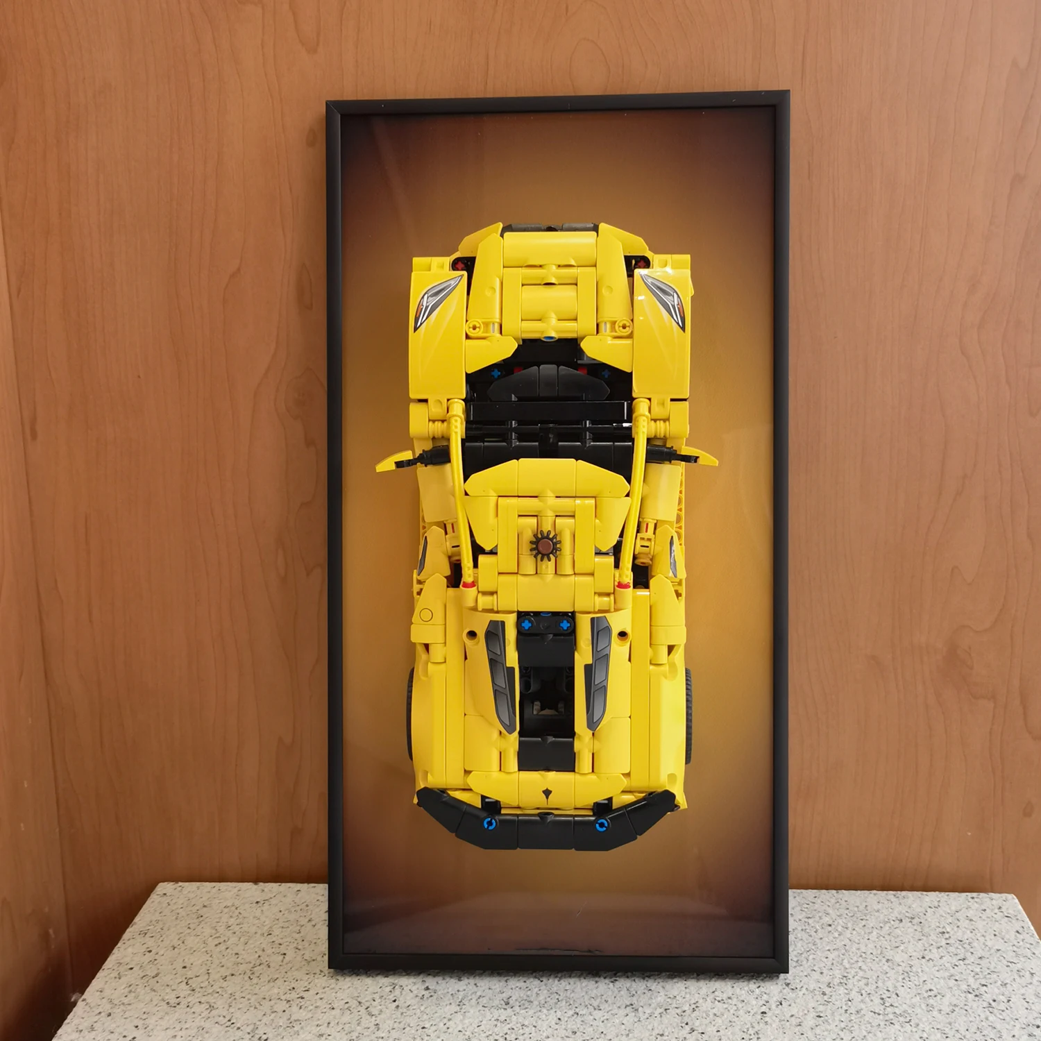 Panneau d'affichage pour blocs de construction Lego 42205 Chevrolet Corvette Stingray, cadre mural à collectionner pour adultes (sans voiture incluse)