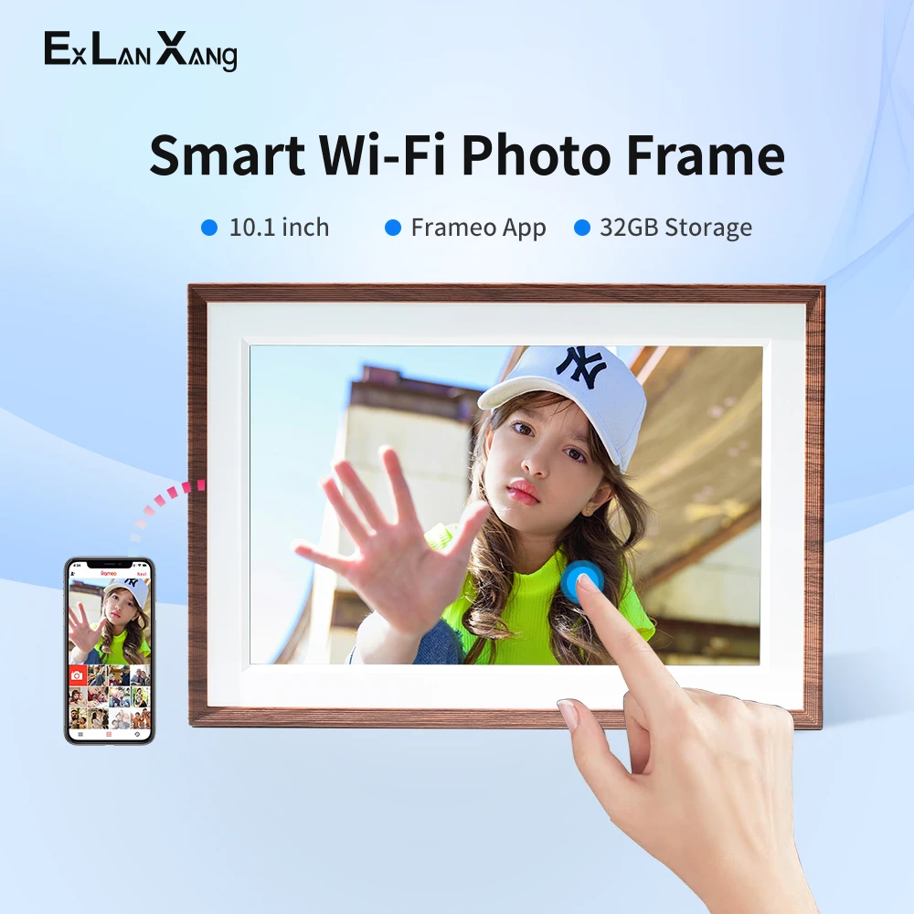 

Frameo 10.1Inch Digital Picture Frame WiFi Electronic 1280×800IPS HD Cloud Smart Digital Photo Frame 32GB Storage wall Automatic