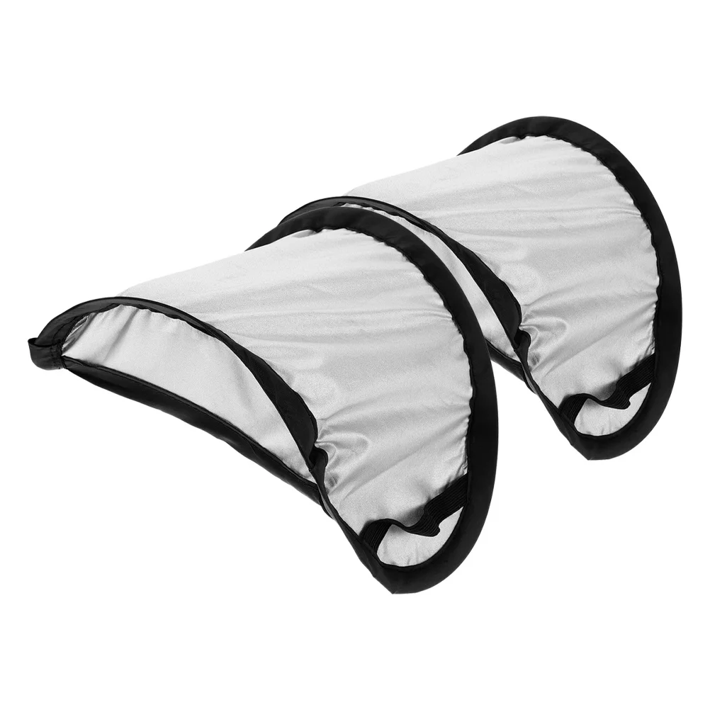 

2Pcs Car Phone Sunshield Silver Fabric Dashboard Mobile Phone Sun Shades Vertical Style Anti Glare Overheat Protection