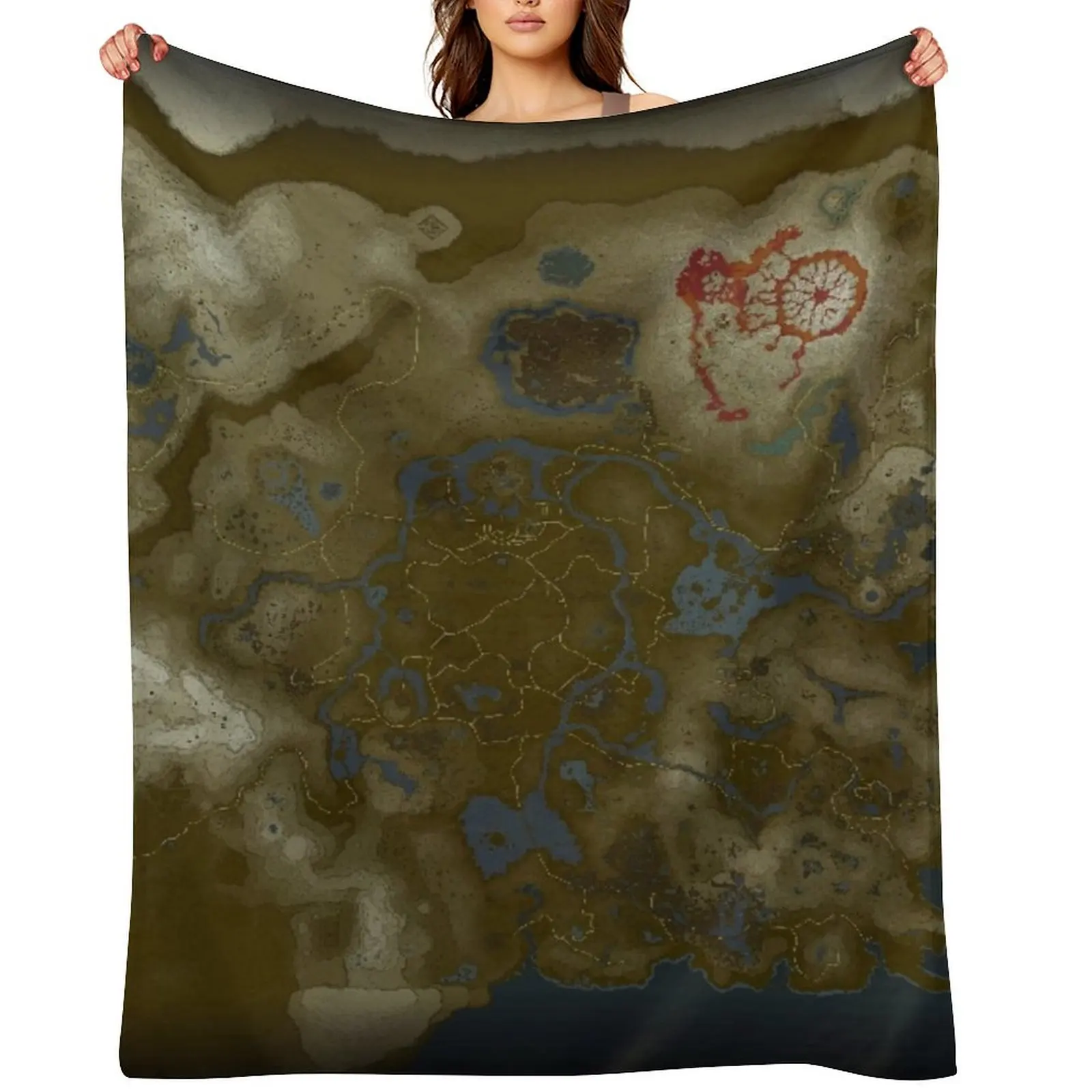 

LoZ BOTW Map Throw Blanket Nap Thins Decorative Sofas Decorative Beds Blankets