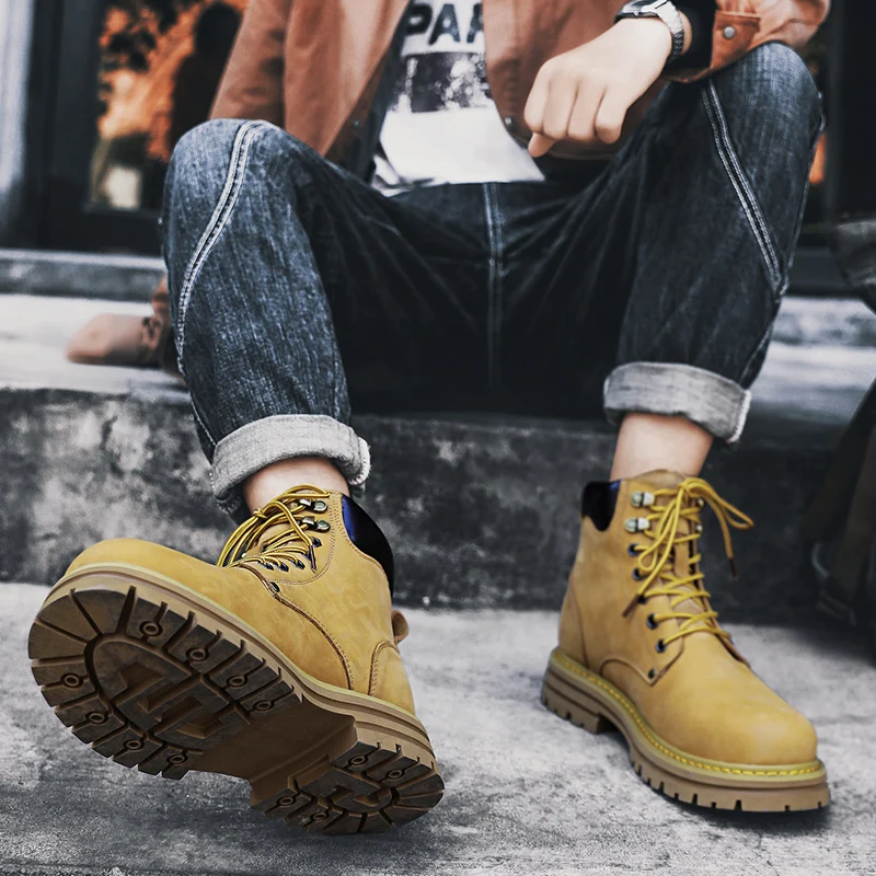 Men\'s Boots 2022 New Winter Martin Boots Men\'s Shoes Waterproof Non-Slip Sneakers Men\'s Tennis Shoes Boots Men\'s Sneakers Winter