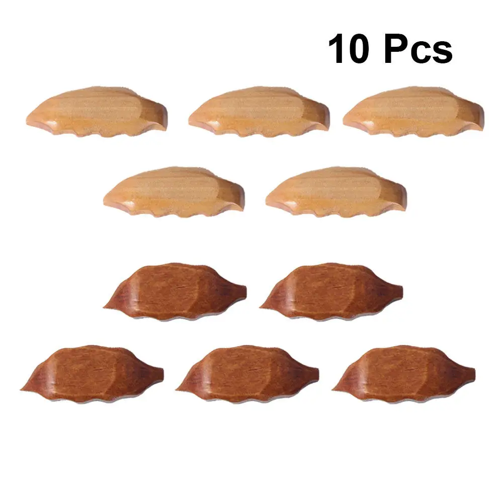 

10Pcs Wood Chopsticks Holders Leaf Shape Spoon Fork Rests Creative Cutlery Rack Dining Table Decoration Natural Material