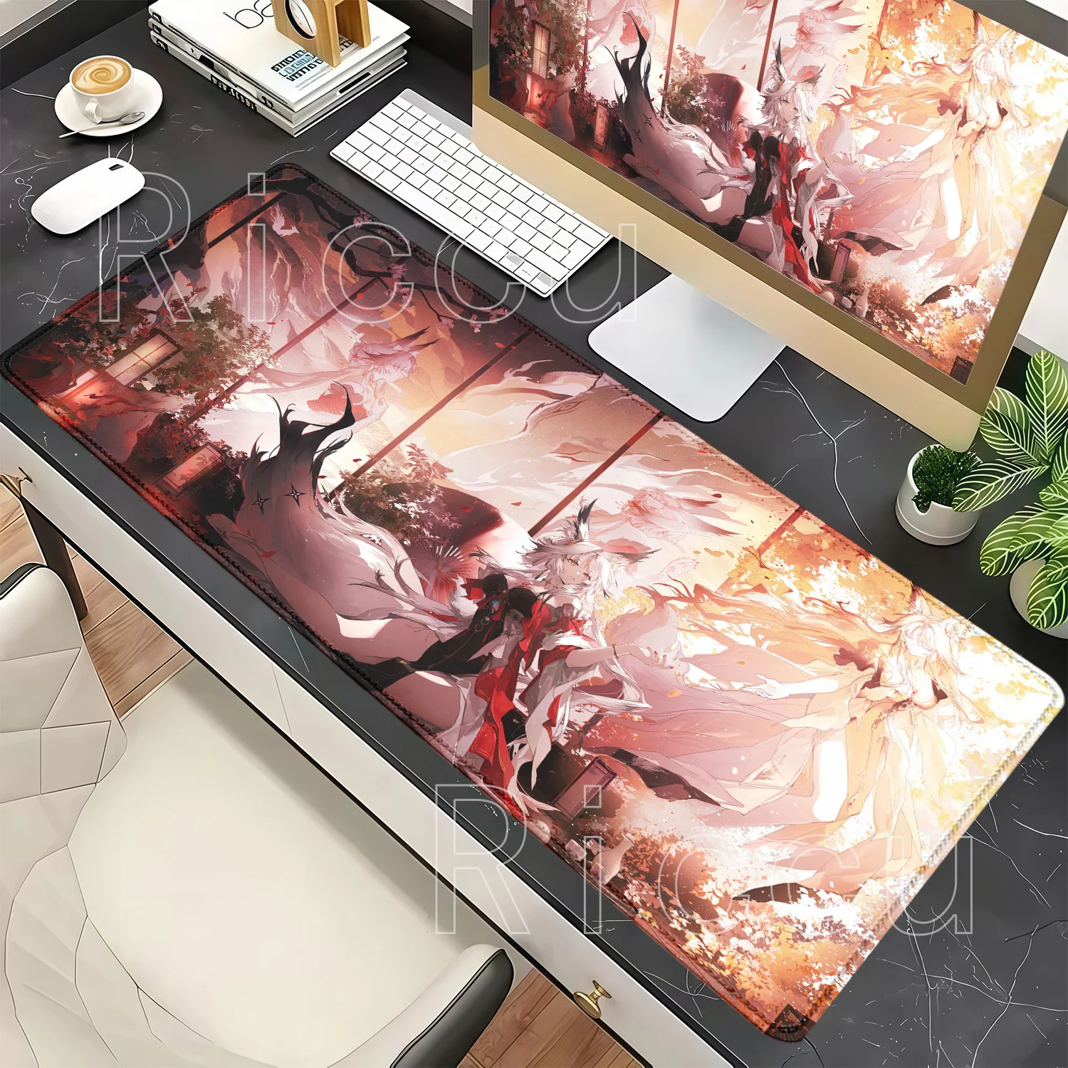 Large Mousepad Hsin Wuthering Waves WuWa PC Gaming Mouse Pad Overlock Esports Non-Slip Base Office Keyboard HD Printing Desk Mat