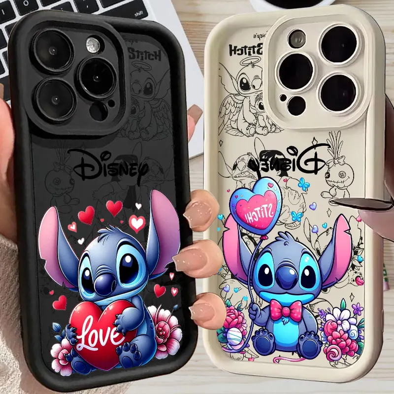 

Stitch Baby Disney Silicone Case For Apple iPhone 17E 15 16 14 13 12 11 17 Pro Max 17 Air 16 15 Plus 16E Phone Protective Cover