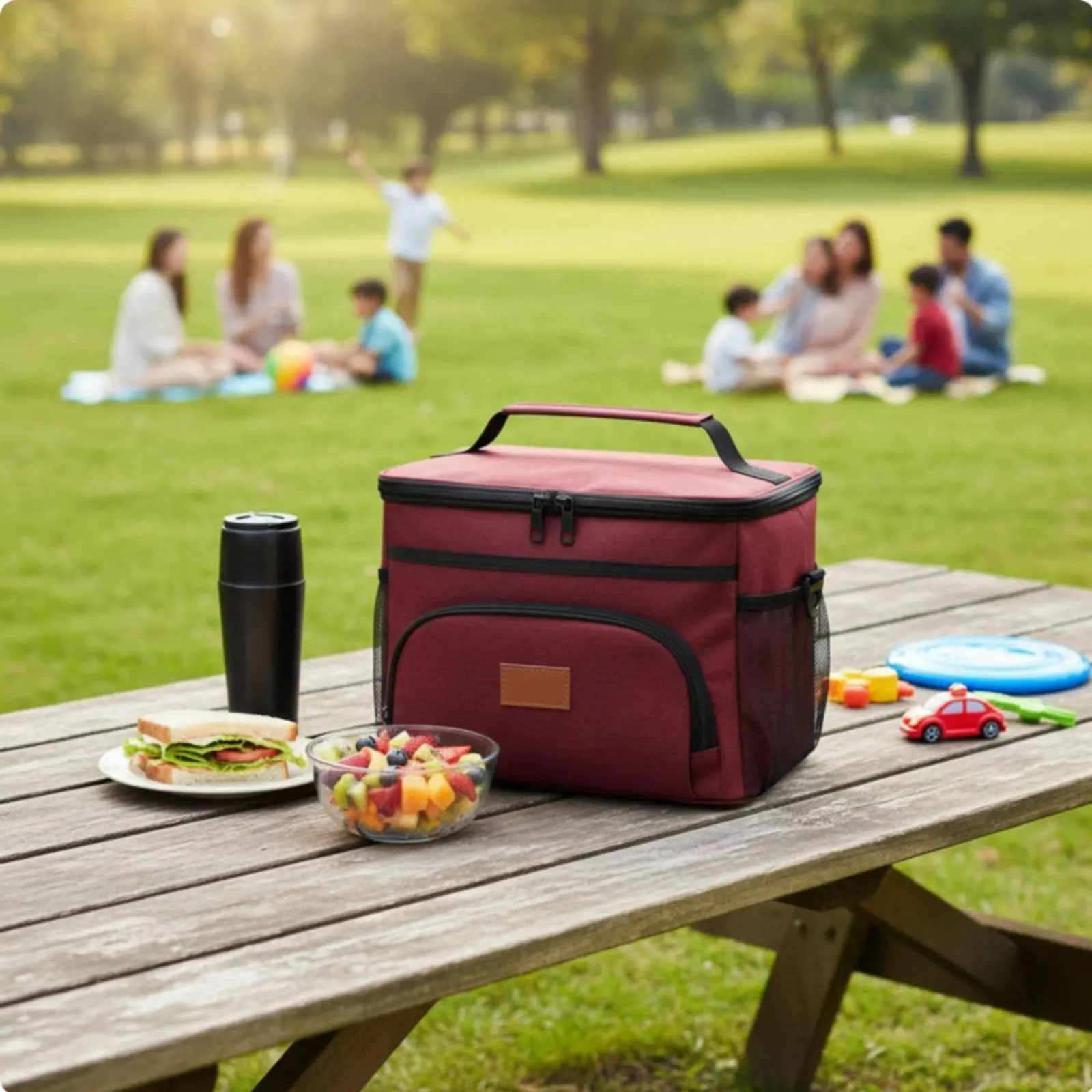 

Portable Insulated Outdoor Meal Bag Stain-Resistant Large Thermal Food Carrier Soft Chiller Lunch Box Waterproof Leakproof