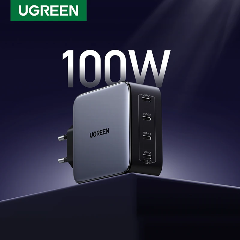 

UGREEN 100W GaN Charger QC4.0 3.0 PPS For Macbook Air Laptops Tablets iPhone 16 15 14 Pro Max 4 Ports Type C PD 3.0 Fast Charger