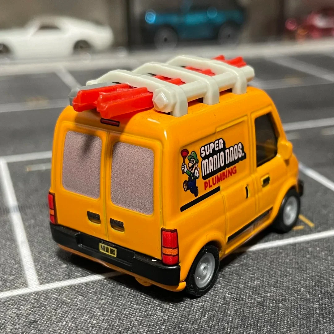 عجلات ساخنة أصلية 1:64 دييكاست سيارة سوبر ماريو سباك فان سبيكة مخصصة تحصيل نموذج سيارة ألعاب أطفال هدايا للأولاد