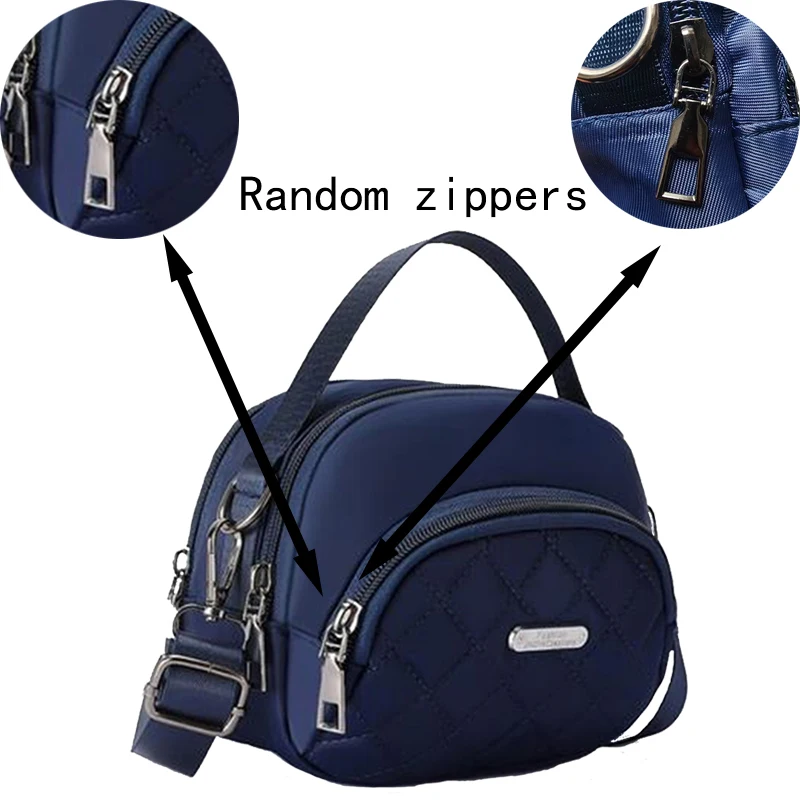 Lässige Gesteppte Nylon-Handtasche - Vielseitige Umhängetasche mit Mehreren Taschen, Abnehmbarer Schulterriemen für Damen – Detail 9