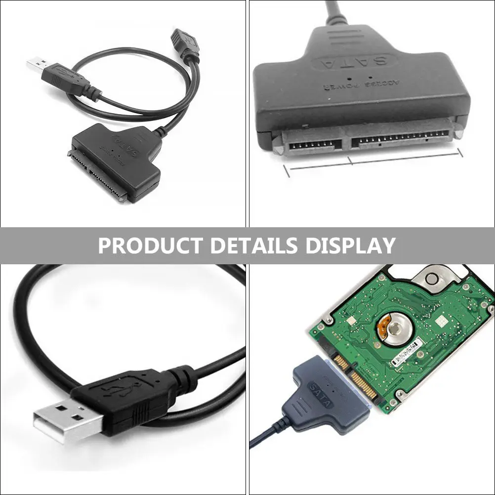 Sata to USB Hard Drive Data Line 2.5- Drive Cable for Laptop Notebook Hard Disk Backup Partition Formatting Repair USB