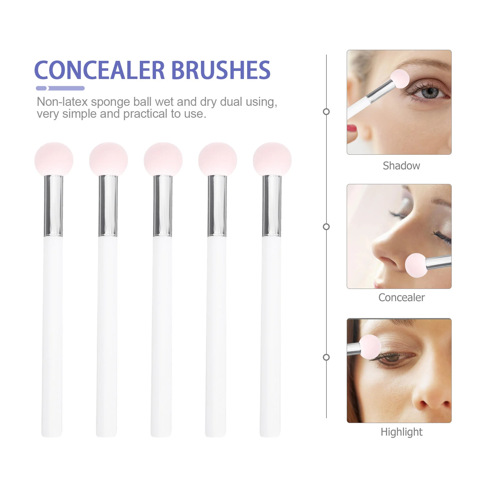 Pinceau correcteur de maquillage, 5 pièces, éponge, tête plus lente, éponges chambre, applicateurs Jules